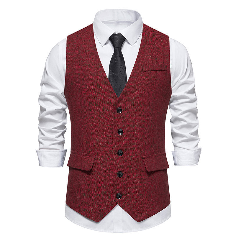 Retro Single-breasted Men's Suit Vest