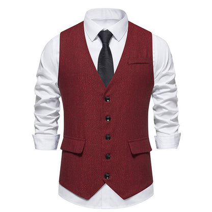 Retro Single-breasted Men's Suit Vest
