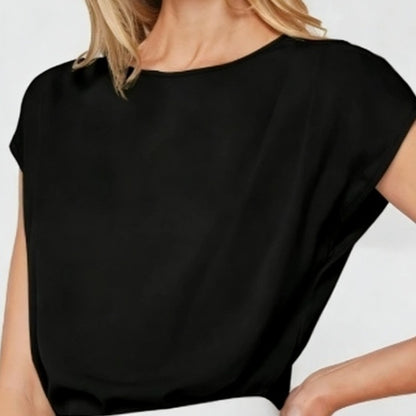 Women's Backless VNeck Versatile And Stylish ShortSleeve Top