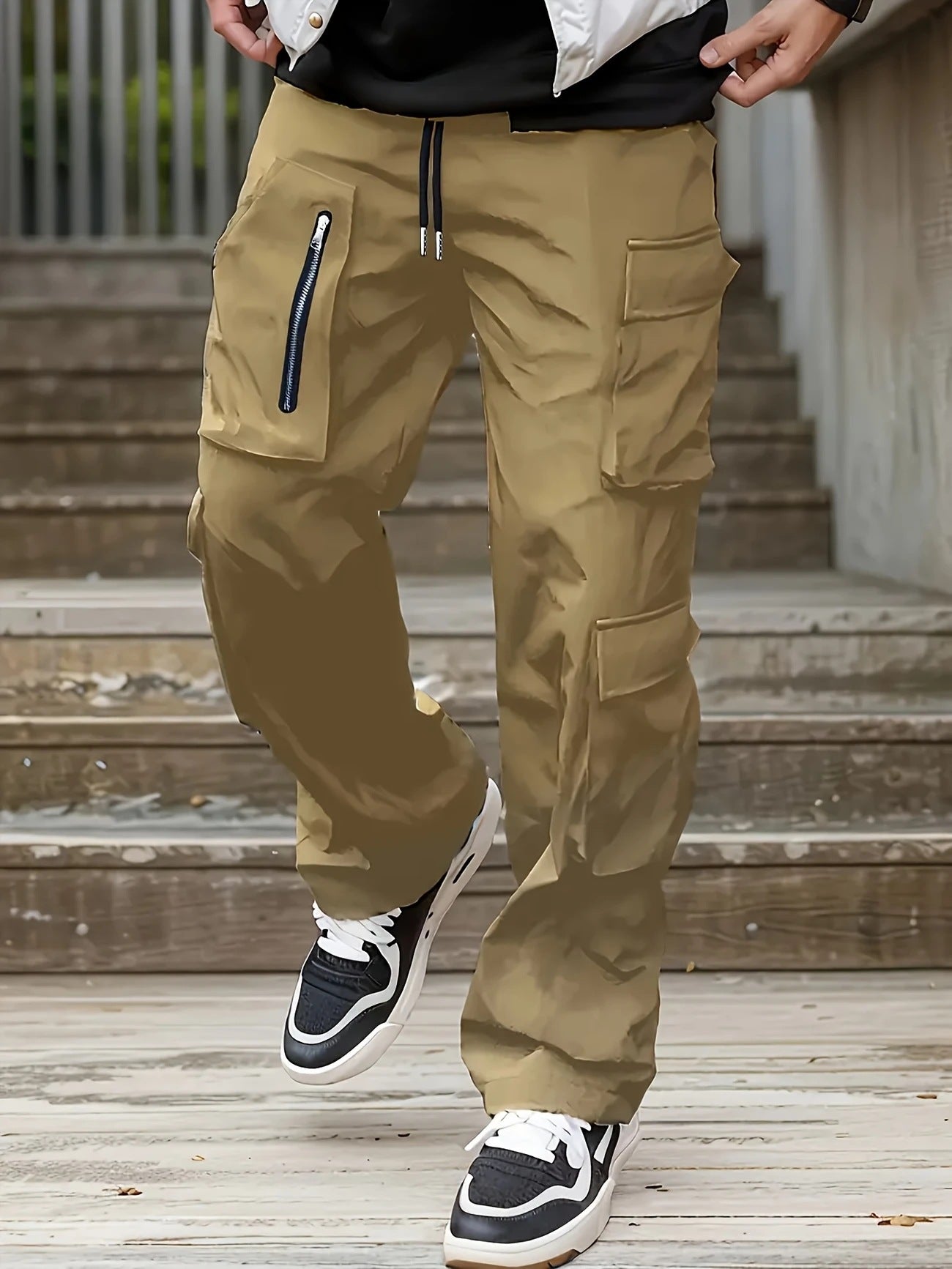 Spring And Autumn Work Pants Youth Slim-fit Outdoor Multi-pocket Casual Pants