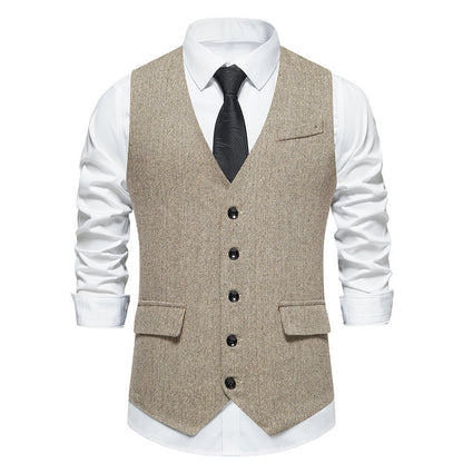 Retro Single-breasted Men's Suit Vest
