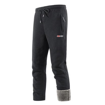 Autumn And Winter New Fleece-lined Thickened Men's Long Pants