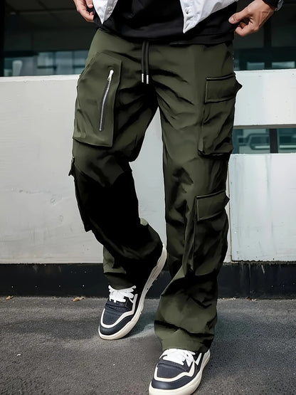 Spring And Autumn Work Pants Youth Slim-fit Outdoor Multi-pocket Casual Pants