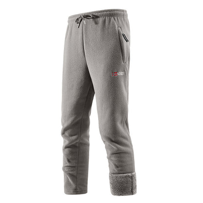 Autumn And Winter New Fleece-lined Thickened Men's Long Pants