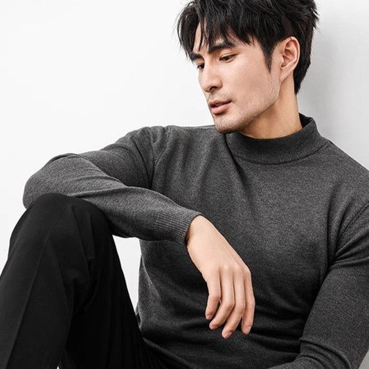 Men's Loose Versatile Thick Solid Color Knitted Undershirt