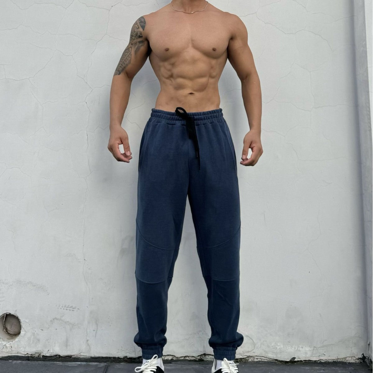 Fitness American Cuffed Pants Men's Loose Drawstring