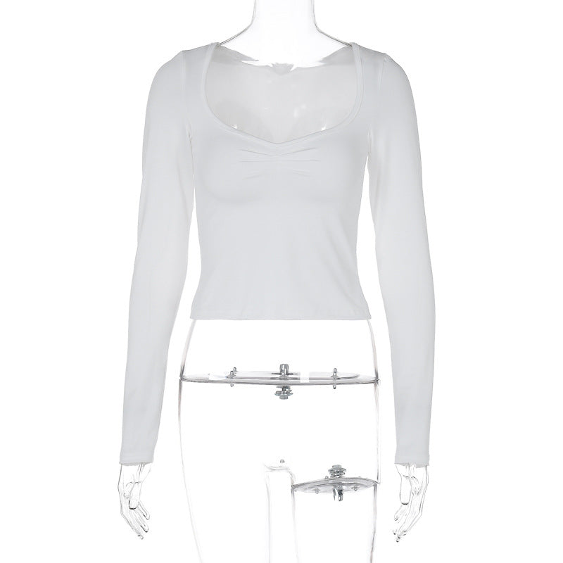 Solid-color Long-sleeve T-shirt