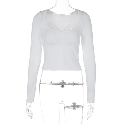 Solid-color Long-sleeve T-shirt