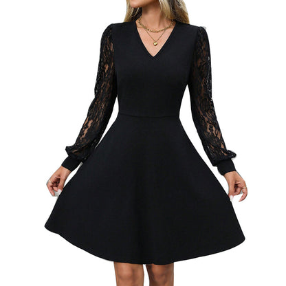 Women's Lace Long-sleeve Dress