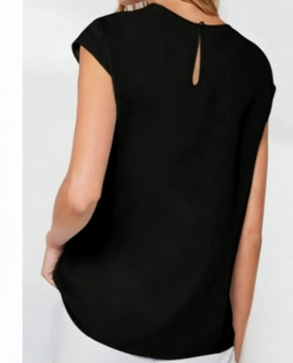 Women's Backless VNeck Versatile And Stylish ShortSleeve Top